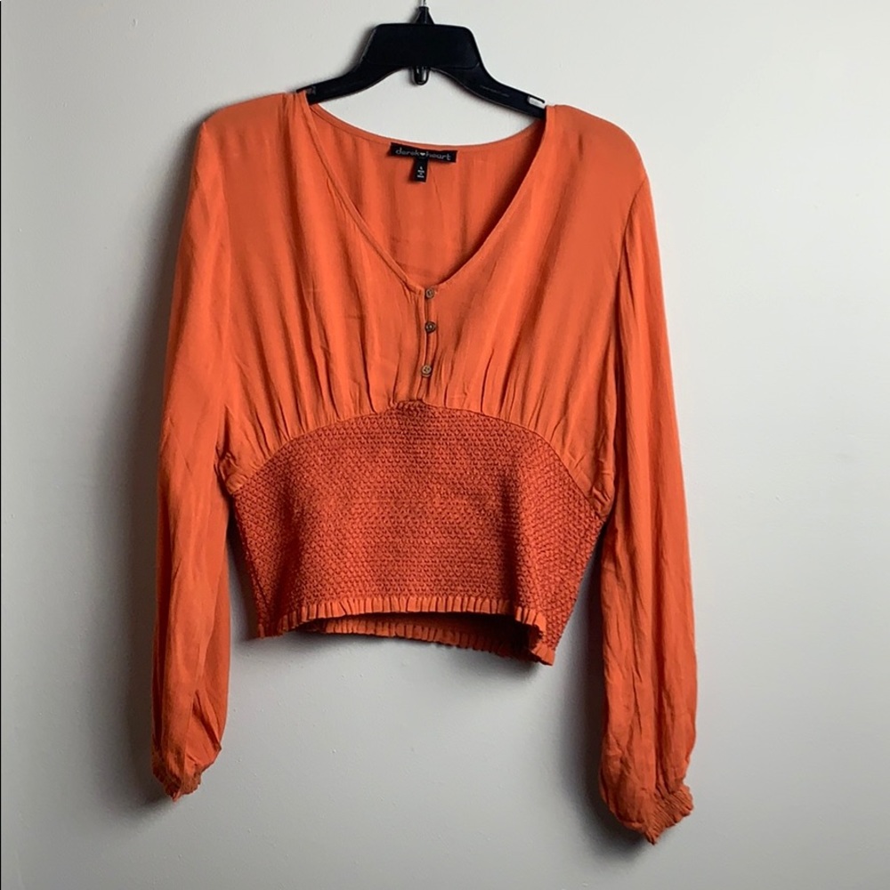 Derek heart orange boho crop top